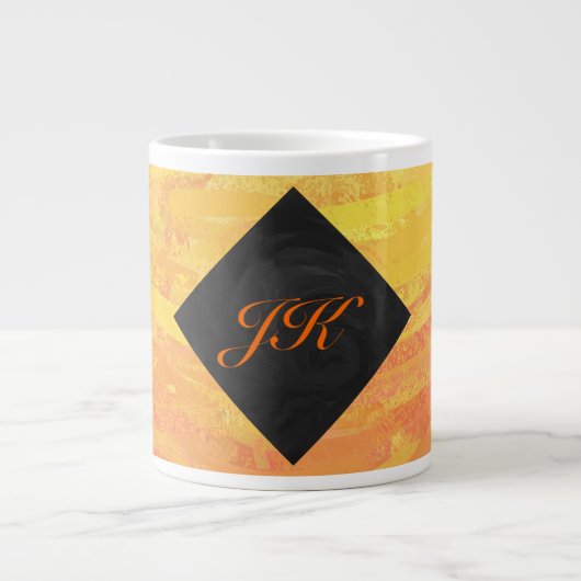 Dragons Augenorange und Schwarze Monogramm Jumbo-Tasse (Vorderseite)
