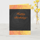 Dragons Augenorange und Schwarze Monogramm Karte (Gelbe Blume)