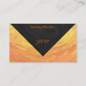 Dragons Augenorange und Schwarze Monogramm Visitenkarte (Rückseite)