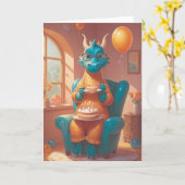 Dragon's Birthday Blaze Karte (Gelbe Blume)