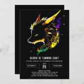 Dragon's Birthday Dreamland Einladung (Vorne/Hinten)