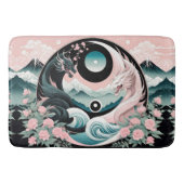 Dragons Blumenberge Rosa Landschaft Aquamarin Badematte (Vorderseite)