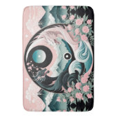 Dragons Blumenberge Rosa Landschaft Aquamarin Badematte (Vorderseite Vertikal)