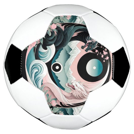 Dragons Blumenberge Rosa Landschaft Aquamarin Fußball (Gedreht)