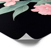 Dragons Blumenberge Rosa Landschaft Aquamarin Poster (Ecke)