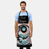 Dragons Blumenberge Rosa Landschaft Aquamarin Schürze (Getragen)