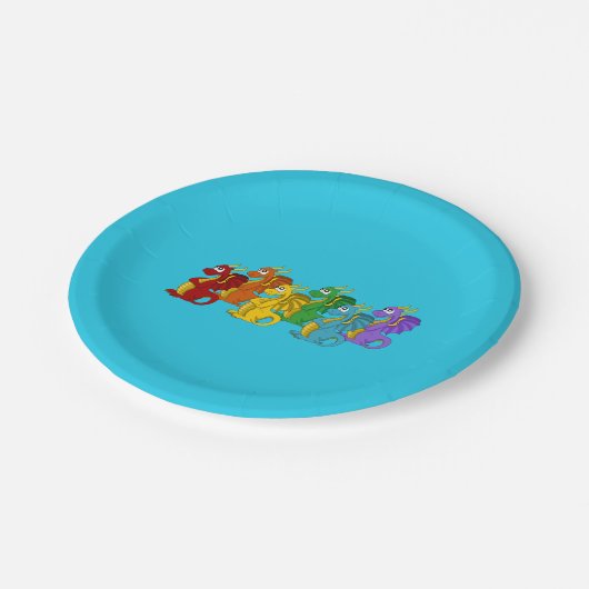 Dragons Cartoon Pappteller (Schrägansicht)