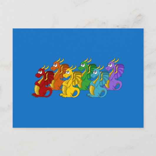 Dragons Cartoon Postkarte (Vorderseite)