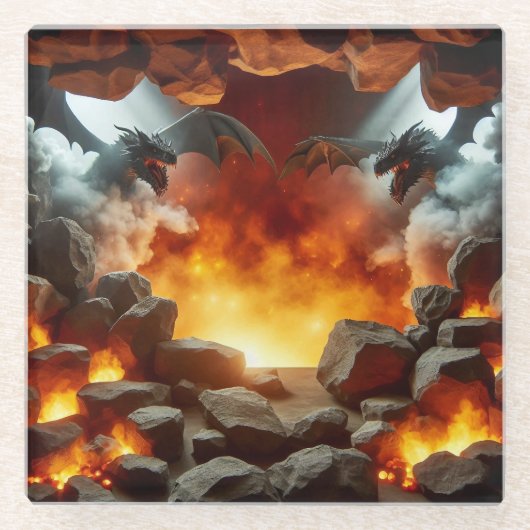 Dragon's Cave Art Glass Untersetzer (Vorderseite)