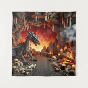 Dragon's Cave Art Tapestry Wandteppich