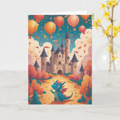 Dragon's Confetti Castle Bash Karte (Gelbe Blume)