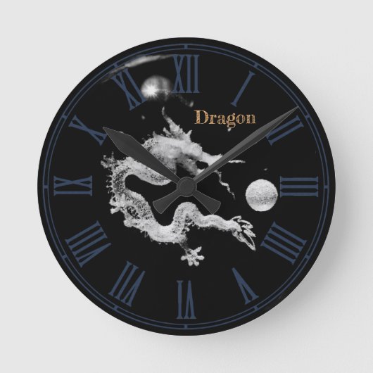 Dragons & Crystal Dragon Lore / Geburt des Drachen Runde Wanduhr (Vorderseite)