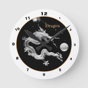 Dragons & Crystal Dragon Lore / Geburt des Drachen Runde Wanduhr