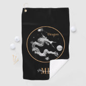 Dragons & Crystal Dragon Lore / mit Monogramm Drac Golfhandtuch (Insitu)