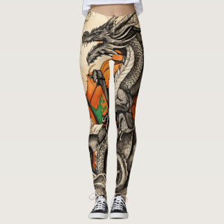 Dragon's Dance: Stylish Chinese Dragon Leggings" Leggings
