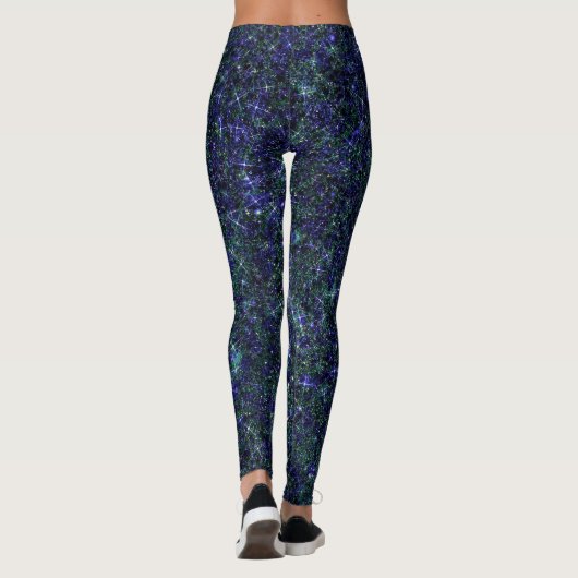 Dragon's Deep Blue Glitzer CUSTOM TEXT-Leggings Leggings (Rückseite)