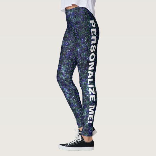 Dragon's Deep Blue Glitzer CUSTOM TEXT-Leggings Leggings (Links)