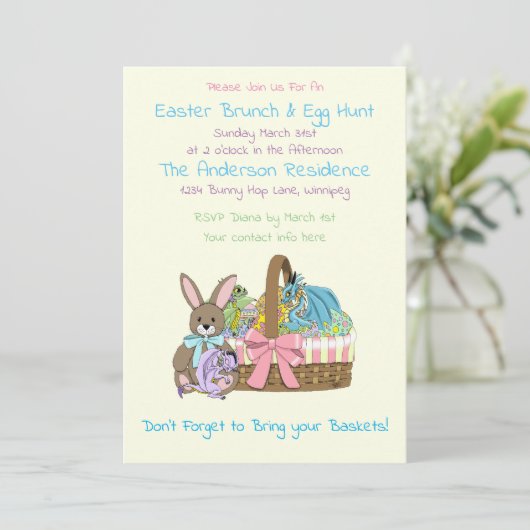 Dragons der Osterbaskade Einladung (Stehend Vorderseite)