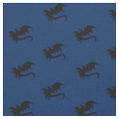 Dragons DND Silhouetten Blue Stoff (Nahaufnahme)