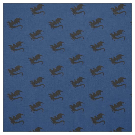 Dragons DND Silhouetten Blue Stoff (Muster)