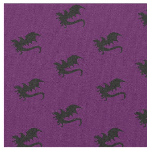 Dragons DND Silhouetten Lila Stoff (Nahaufnahme)