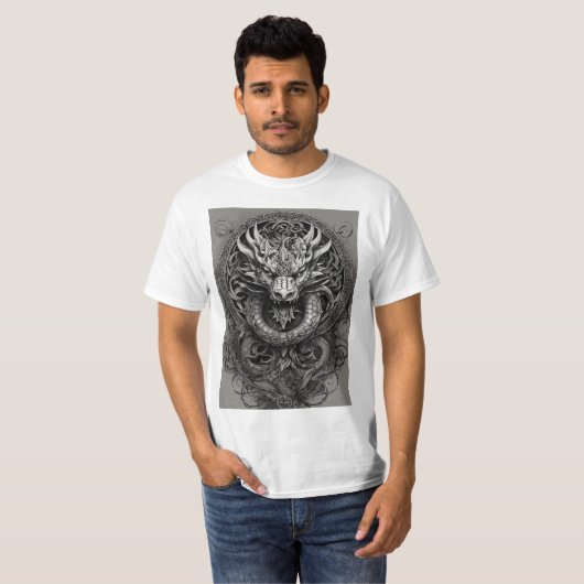 "Dragon's Embrace: Celtic Fusion T-Shirt" T-Shirt (Vorne ganz)