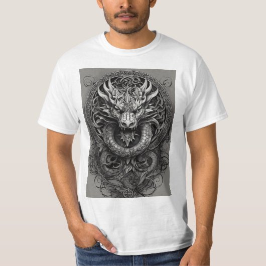 "Dragon's Embrace: Celtic Fusion T-Shirt" T-Shirt (Vorderseite)