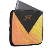 Dragons Eye Orange and Black Monogram Laptopschutzhülle (Vorne Rechts)
