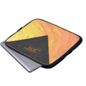 Dragons Eye Orange and Black Monogram Laptopschutzhülle (Vorne Knopf)