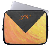 Dragons Eye Orange and Black Monogram Laptopschutzhülle (Vorderseite)