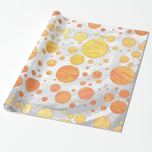 Dragons Eye Orange Polka Dot Pattern Geschenkpapier (Ungerollt)