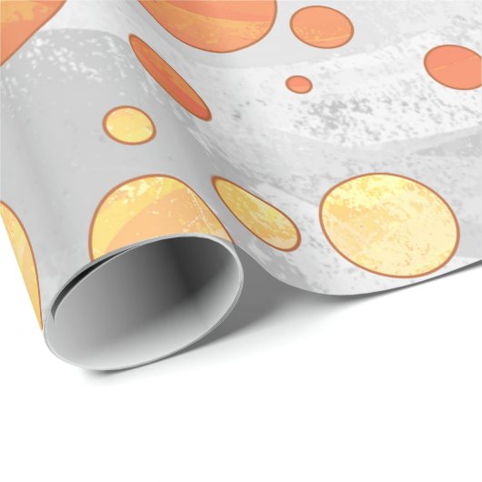 Dragons Eye Orange Polka Dot Pattern Geschenkpapier (Rolleneckpunkt)