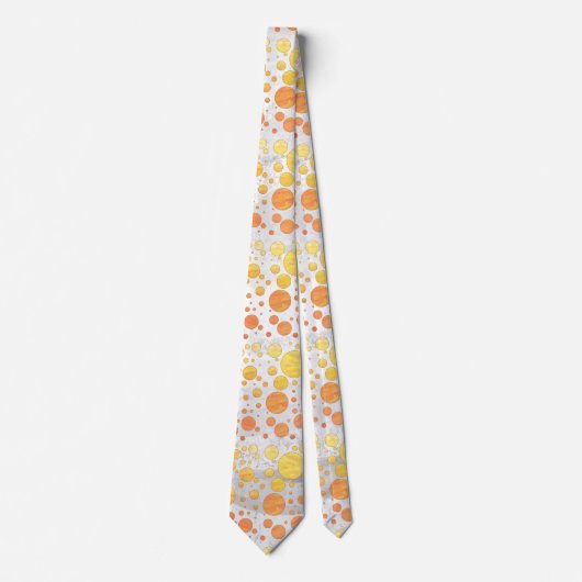 Dragons Eye Orange Polka Dot Pattern Krawatte (Vorderseite)