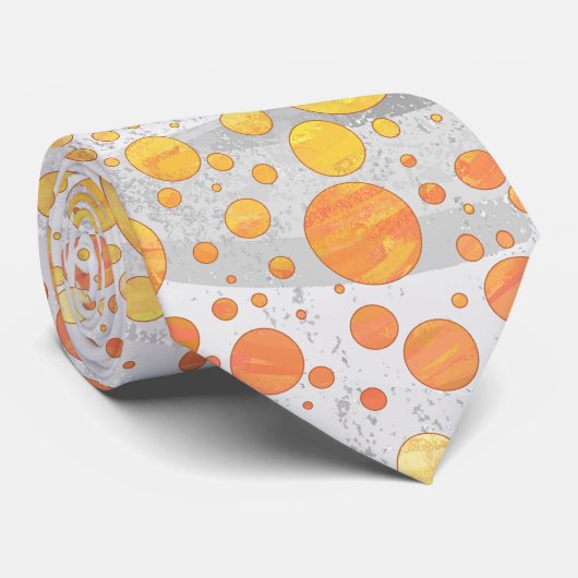 Dragons Eye Orange Polka Dot Pattern Krawatte (Gerollt)