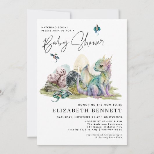 Dragons Fairy Tale | Dragon Eggs Baby Dusche (Vorderseite)