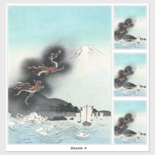 Dragon's Fury Sea Battle for Mount Fuji, Japan Aufkleber (Blatt)