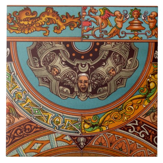 Dragons & Gargoyles Dekorative Tile Fliese (Vorderseite)