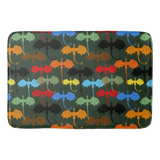 Dragons Green Flight Fantasy Badematte (Vorderseite)