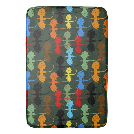 Dragons Green Flight Fantasy Badematte (Vorderseite Vertikal)