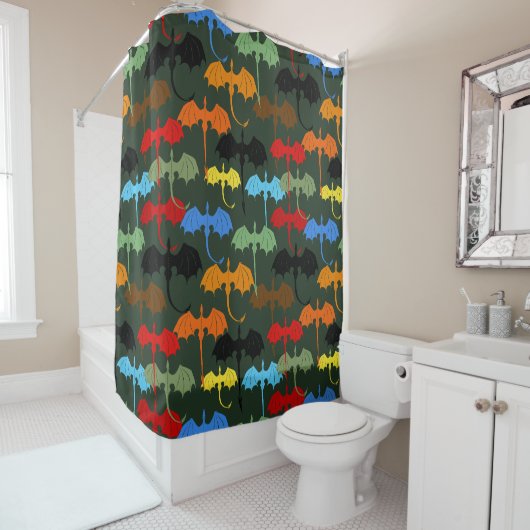 Dragons Green Flight Fantasy Duschvorhang (Beispiel)