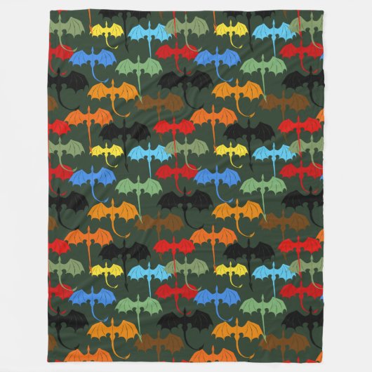 Dragons Green Flight Fantasy Fleecedecke (Vorderseite)