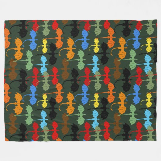 Dragons Green Flight Fantasy Fleecedecke (Vorderseite (Horizontal))