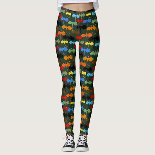 Dragons Green Flight Fantasy Leggings (Vorderseite)