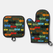 Dragons Green Flight Fantasy Ofenhandschuh & Topflappen-Set (Vorderseite)
