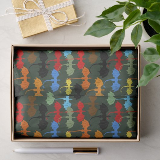 Dragons Green Flight Fantasy Seidenpapier (Geschenk)