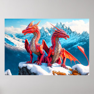 Dragons Illustration Poster