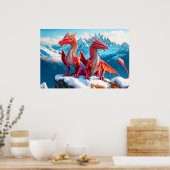 Dragons Illustration Poster (Küche)