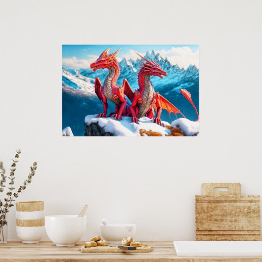 Dragons Illustration Poster (Küche)