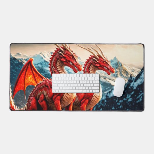 Dragons Illustration Schreibtischunterlage (Tastatur & Maus)