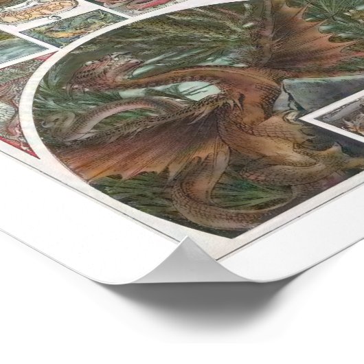 Dragons Illustration - von Anton Seder Poster (Ecke)